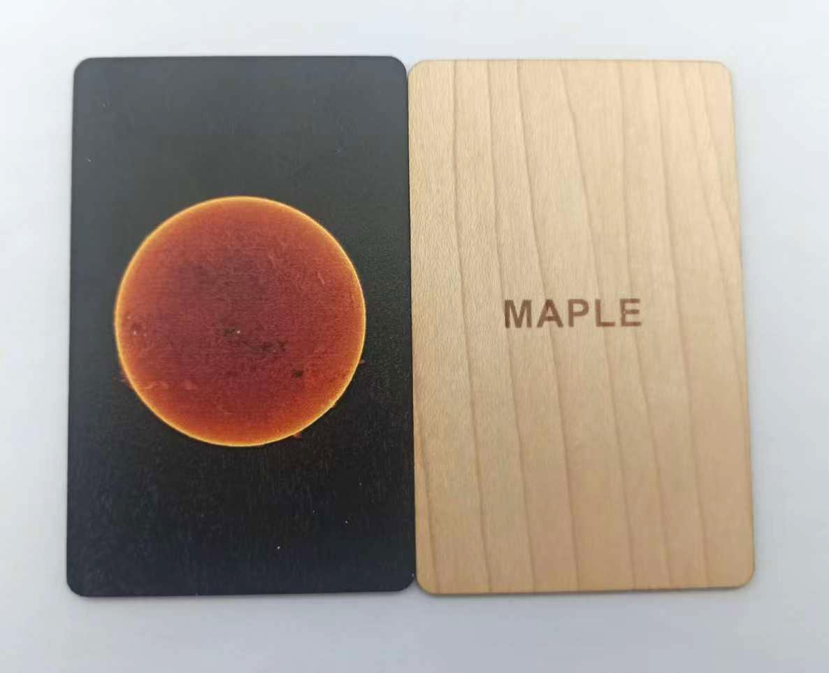 3D Relief RFID Ecofriendly Wooden Card Sun Maple