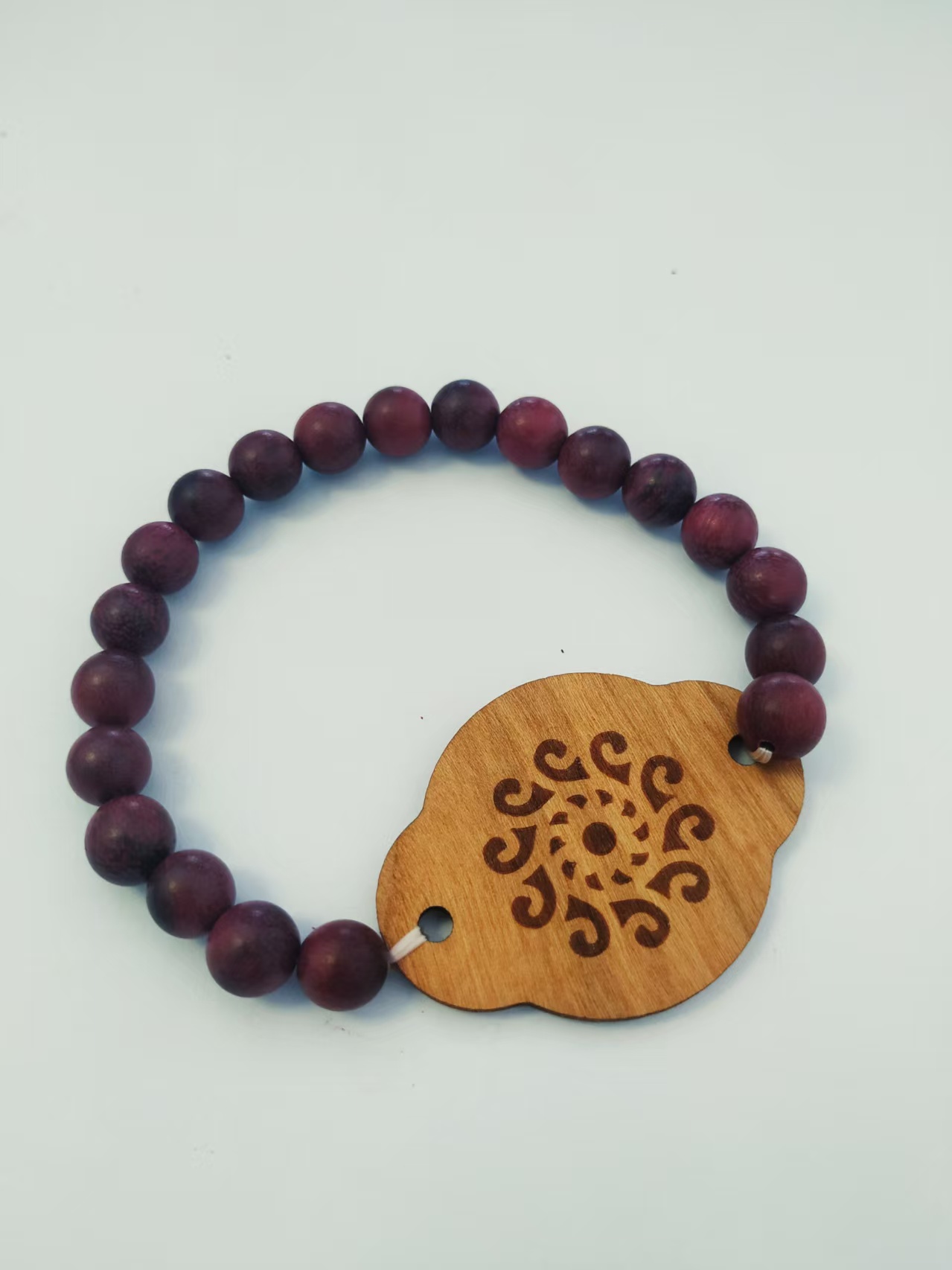 RFID Wristband of wooden cards and wooden beads