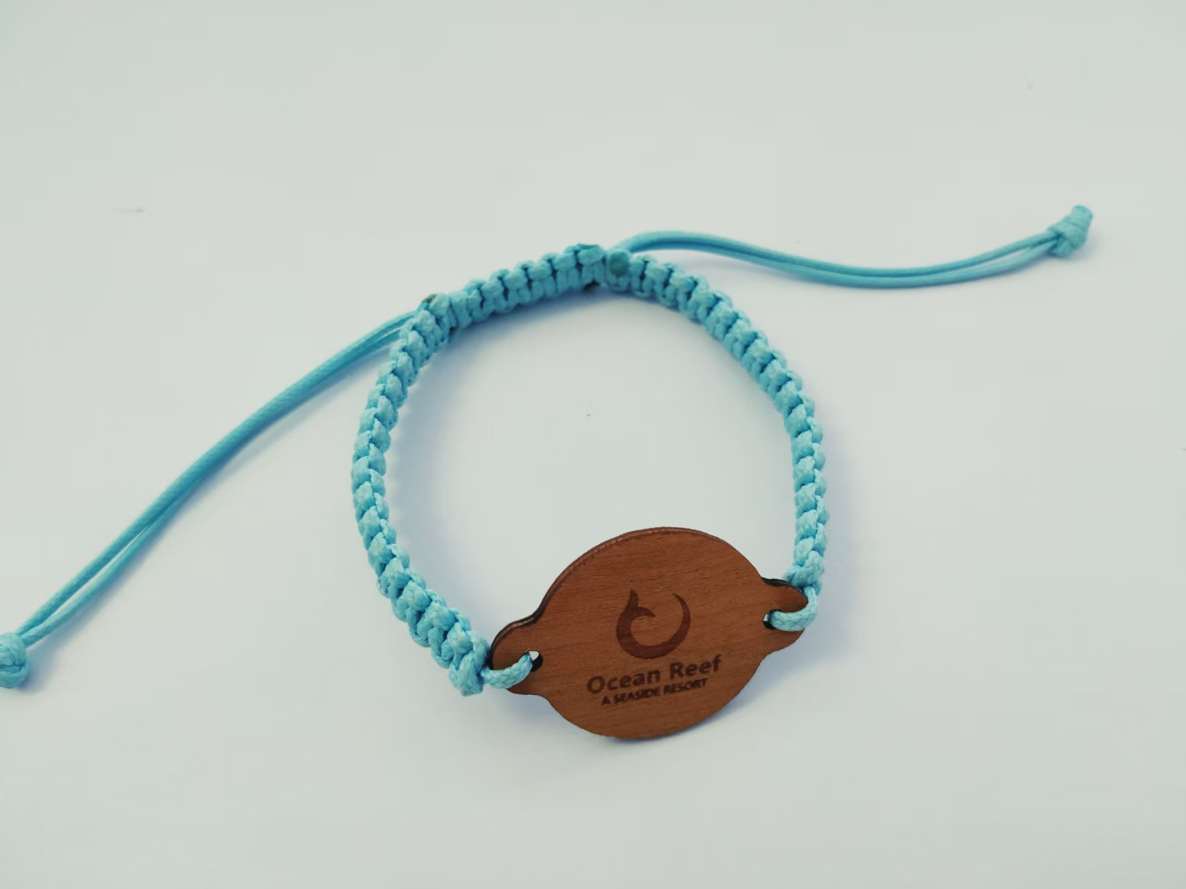 RFID Wristband of wooden cards and woven rope