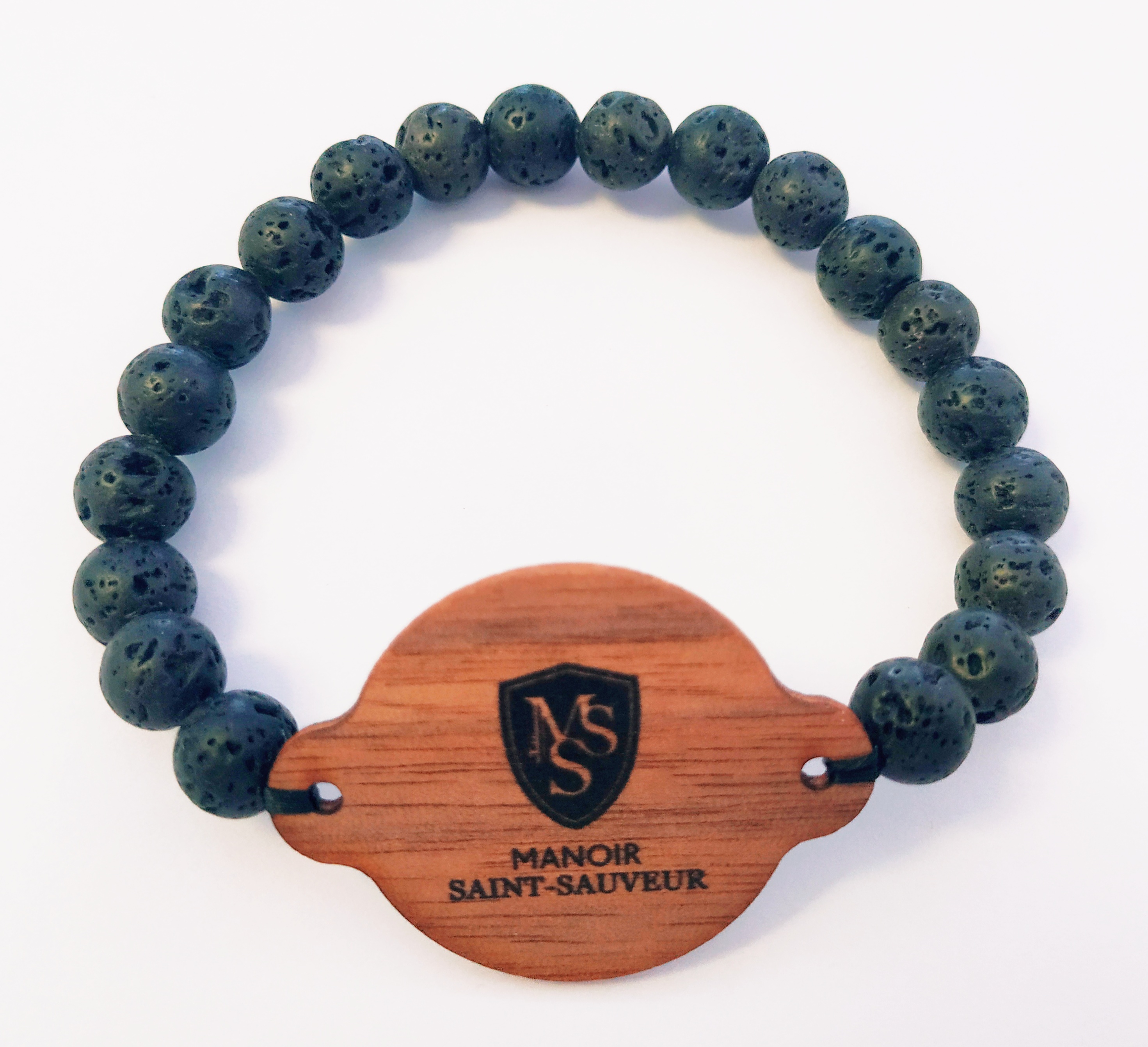 RFID Wristband of wooden cards and wooden beads